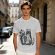 Olive T-Shirt With Cool Cat Wearing Sunglasses Knocking Over Potted Plant