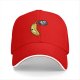 Black baseball cap with sad banana graphic reading I'm not peeling well