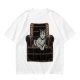 Olive Green T-Shirt With Cat In Armchair Graphic Print