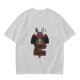 Olive Graphic T-Shirt with Cute Mothman Respect The Locals Print