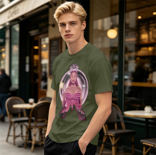 Olive T-Shirt With Glinda The Good Witch Graphic Print