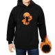 Black hoodie with anime character silhouette graphic