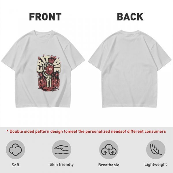 Olive Dungeons and Dragons Crit or Die Skeleton Hand D20 T-Shirt