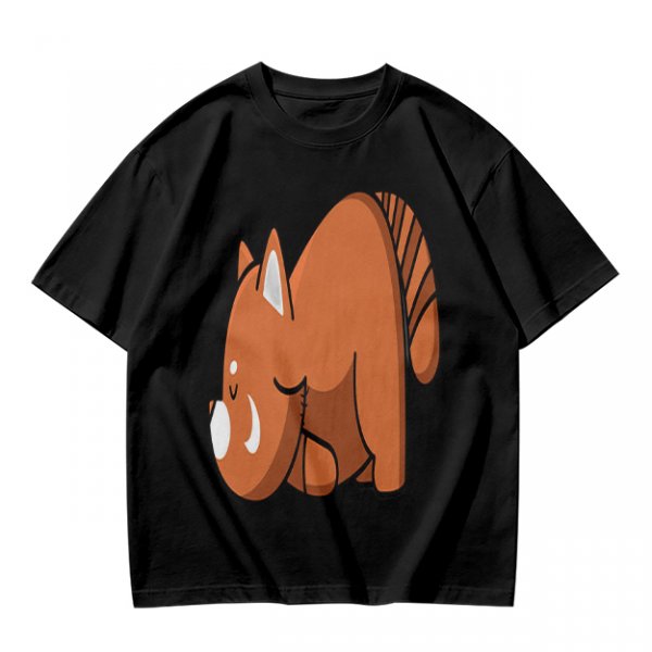 Olive Green T-Shirt With Cute Sleeping Red Panda Graphic