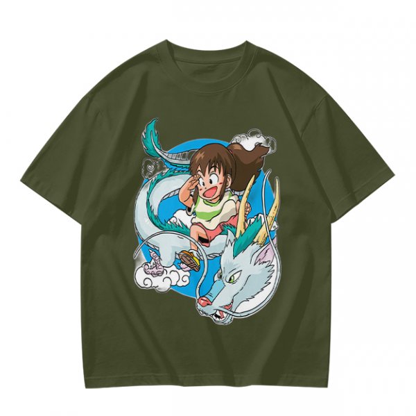 Spirited Away Chibi Haku and Chihiro Graphic T-Shirt