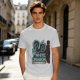 Olive T-Shirt With Neon White Dragon Graphic Print