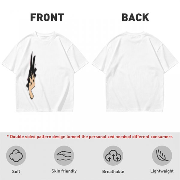 Olive green oversized t-shirt with stylized hand graphic print
