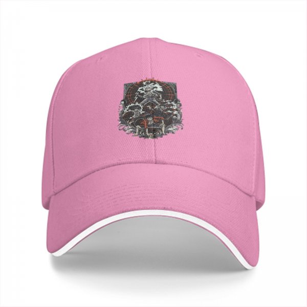 Black Baseball Cap With Dark Fantasy Graphic Print