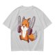 Olive T-shirt with a cute chainsaw squirrel graphic