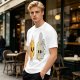 Olive T-Shirt With Surprised Flame and Burnt Ghost Character Art