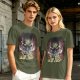 Olive T-shirt with Attack on Titan Colossal Titan Graphic Print