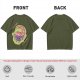 Olive Green T-Shirt With Surreal Monster Graphic Print