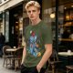 Olive T-Shirt With Fantasy Dice Castle Graphic Design