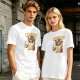 Owl Holding Coffee Mug Graphic Olive T-Shirt