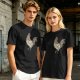 Olive Green T-Shirt With Vintage Rooster Graphic Print