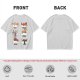 Olive green t-shirt with sushi cat illustrations