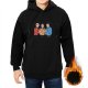 Black Hoodie with Star Trek Themed Cartoon Characters Print