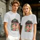 Olive graphic t-shirt with 'All My Plants Are Dead' dinosaur print