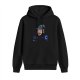 Black hoodie with Einstein wizard graphic and magic text print