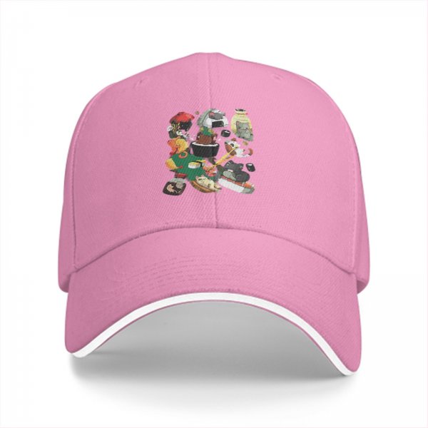 Black Baseball Cap With Cute Cats Cooking Food Graphic