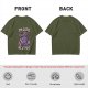 Olive green t-shirt with cute witch cat hex you graphic