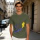 Olive Graphic T-Shirt With Star And Rainbow Text Design