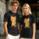 Olive T-Shirt With Cute Orange Tabby Cat Graphic