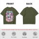 Olive t-shirt with dinosaur chef and cute character cooking graphic