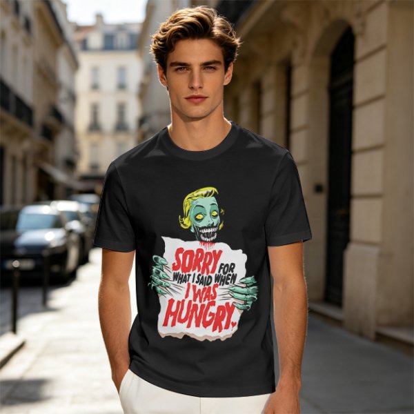 Zombie Sorry For What I Said When Hungry Graphic T-Shirt