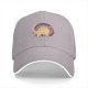 Black Baseball Cap With Cute Taco Dinosaur Graphic Print