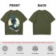 Olive Witch Graphic T-Shirt With Winged Monkey And Crystal Ball