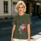 Olive Graphic T-Shirt With Aliens Give My Cat A Beard Print