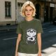 Olive T-shirt with Ghost and Occult Graphic Print