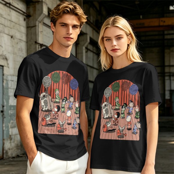 Avatar The Last Airbender Chibi Characters Band Graphic T-Shirt