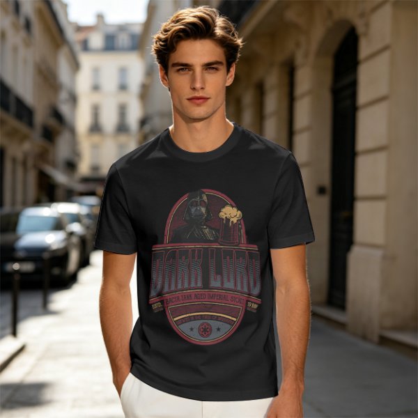 Olive Green T-Shirt with Dark Lord Darth Vader Beer Graphic