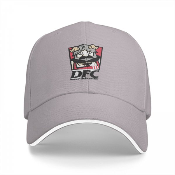 Black baseball cap with DFC viking mascot graphic