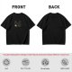 Olive Green T-Shirt With Black Cat Head Graphic Print