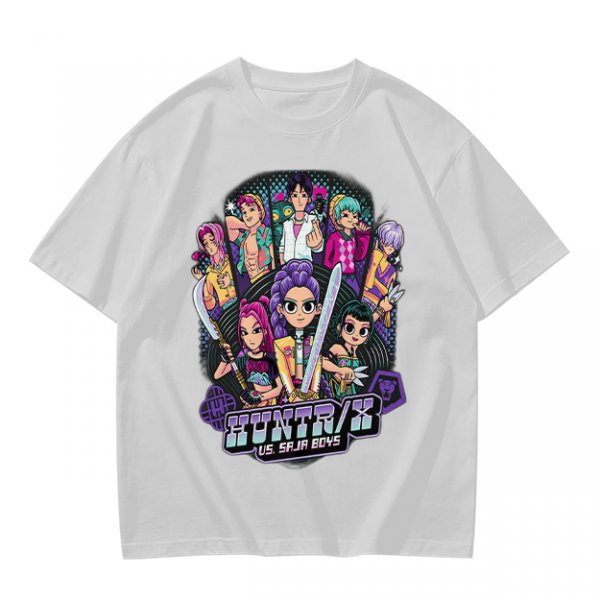 Olive Graphic Tee with Anime Character Group Print