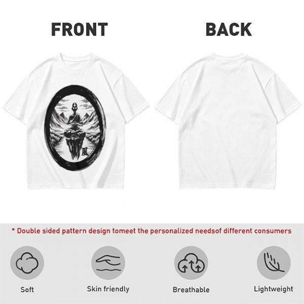 Olive T-shirt with Air Nomad Monk Meditating Ink Art Print