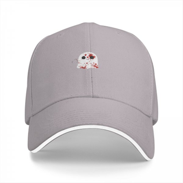 Black Baseball Cap With Cute Bloody Ghost Graphic