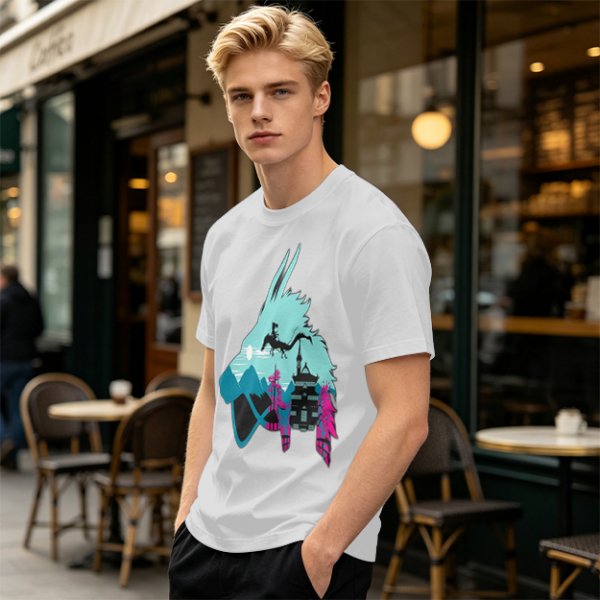 Olive T-Shirt With Spirited Away Dragon Silhouette Artwork