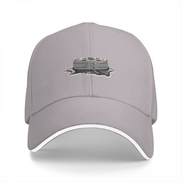 Black Baseball Cap With Melting Cake Graphic Design