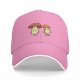 Black Baseball Cap With Cartoon Grumpy Mushroom Characters Print