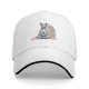 Black Baseball Cap With Meditating Llama Rainbow Print