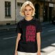Olive green graphic t-shirt with dark metal style Live Laugh Love print
