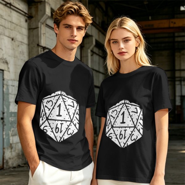 Olive T-Shirt With D20 Nat 1 Critical Fail Print