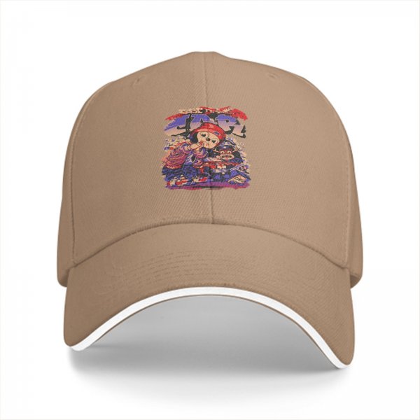 Black Baseball Cap With Retro Cartoon Character Graphic Print