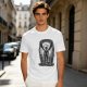 Olive t-shirt with dark anime winged warrior under full moon print