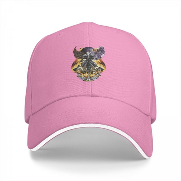 Black Baseball Cap With Fantasy Dark Warrior Graphic Print