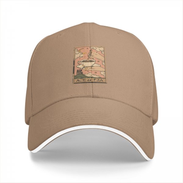 Black Baseball Cap With Vintage Ace Of Tea Tarot Card Art Print